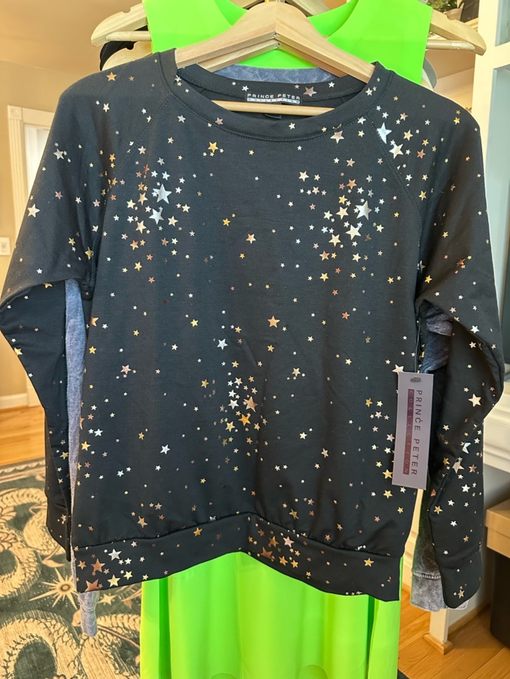 Prince Peter Collection Metallic Foil Stars Sweatshirt NWT - Picture 3 of 5